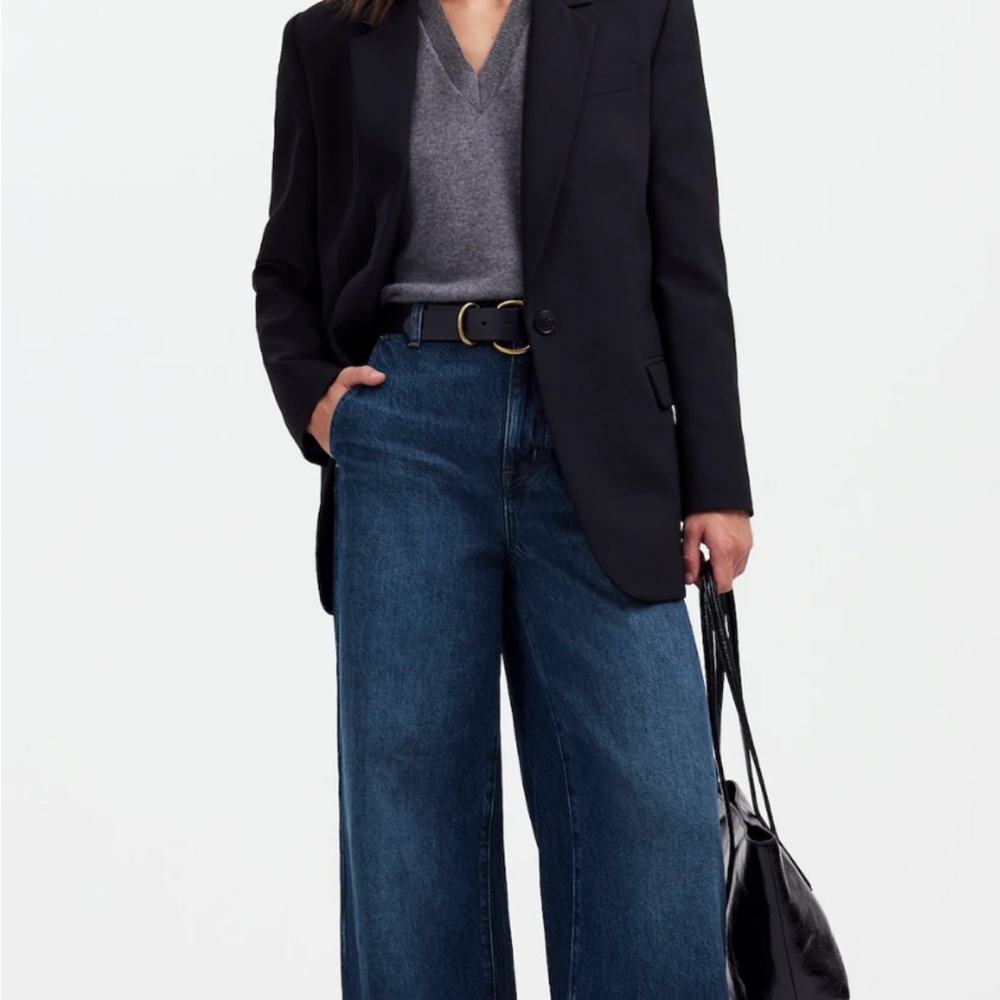 Madewell Blue Flare Wide-Leg Jeans High-Waisted